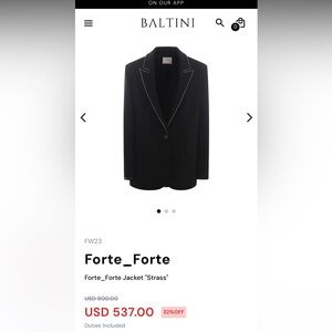 Forte Forte Strass jacket rhinestone details Size Small Excellent condition